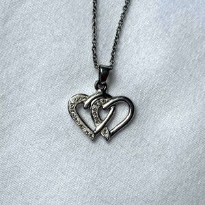Double heart pendant necklace